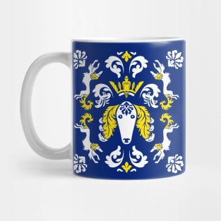 The Spirit of Saluki Damask (Blue) Mug